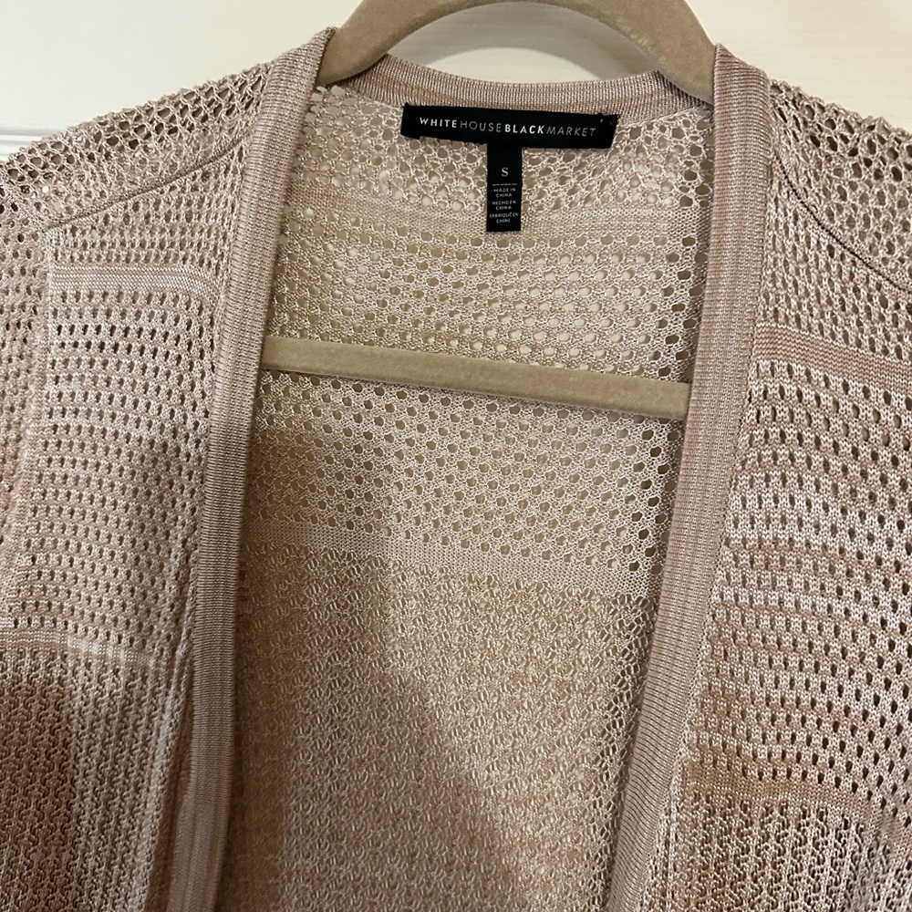 White House Black Market champagne colored sweater cardigan